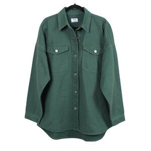 Ardene Green Cotton Twill Shirt Jacket